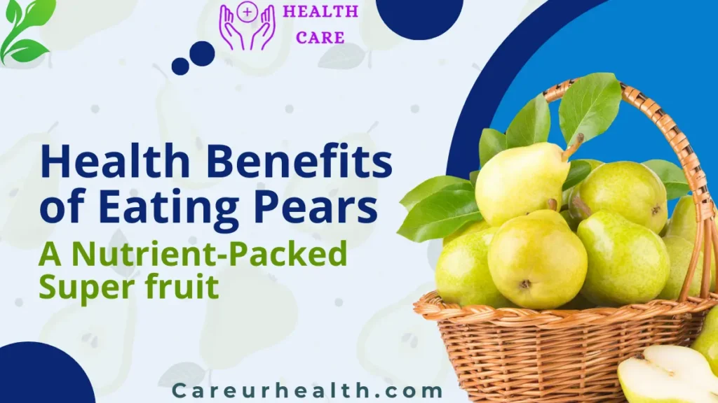 "A fresh green pear with water droplets on it, highlighting the health benefits of eating pears."